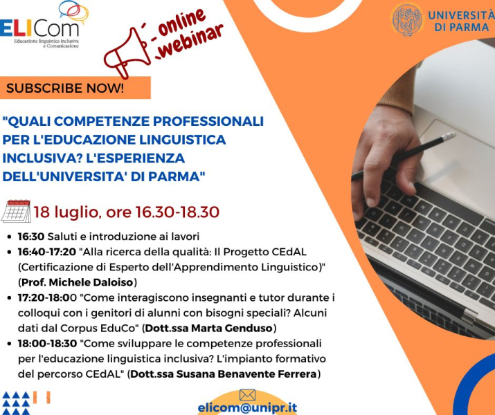 WEBINAR: QUALI COMPETENZE PROFESSIONALI PER L'EDUCAZIONE LINGUISTICA INCLUSIVA